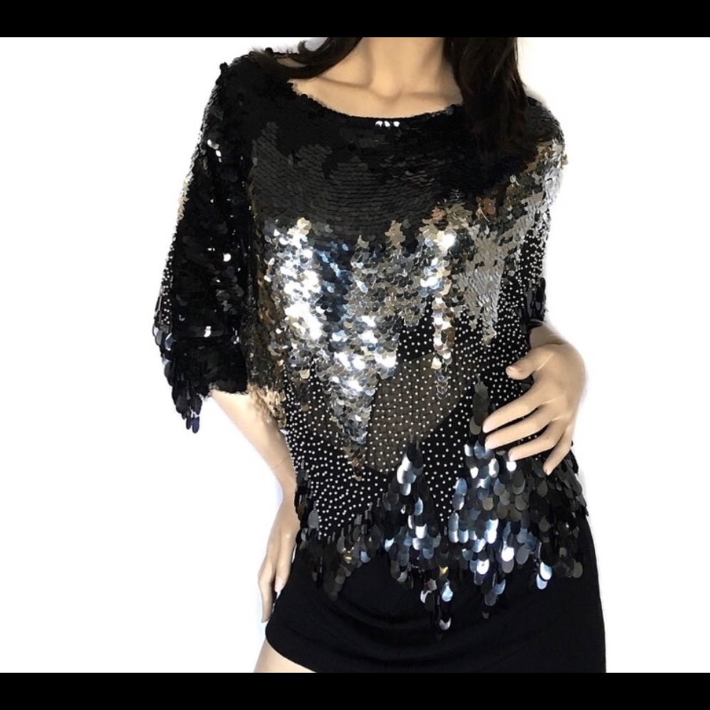 Vintage Oleg Cassini sequined top